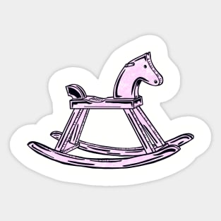 Pink Rocking Horse Sticker